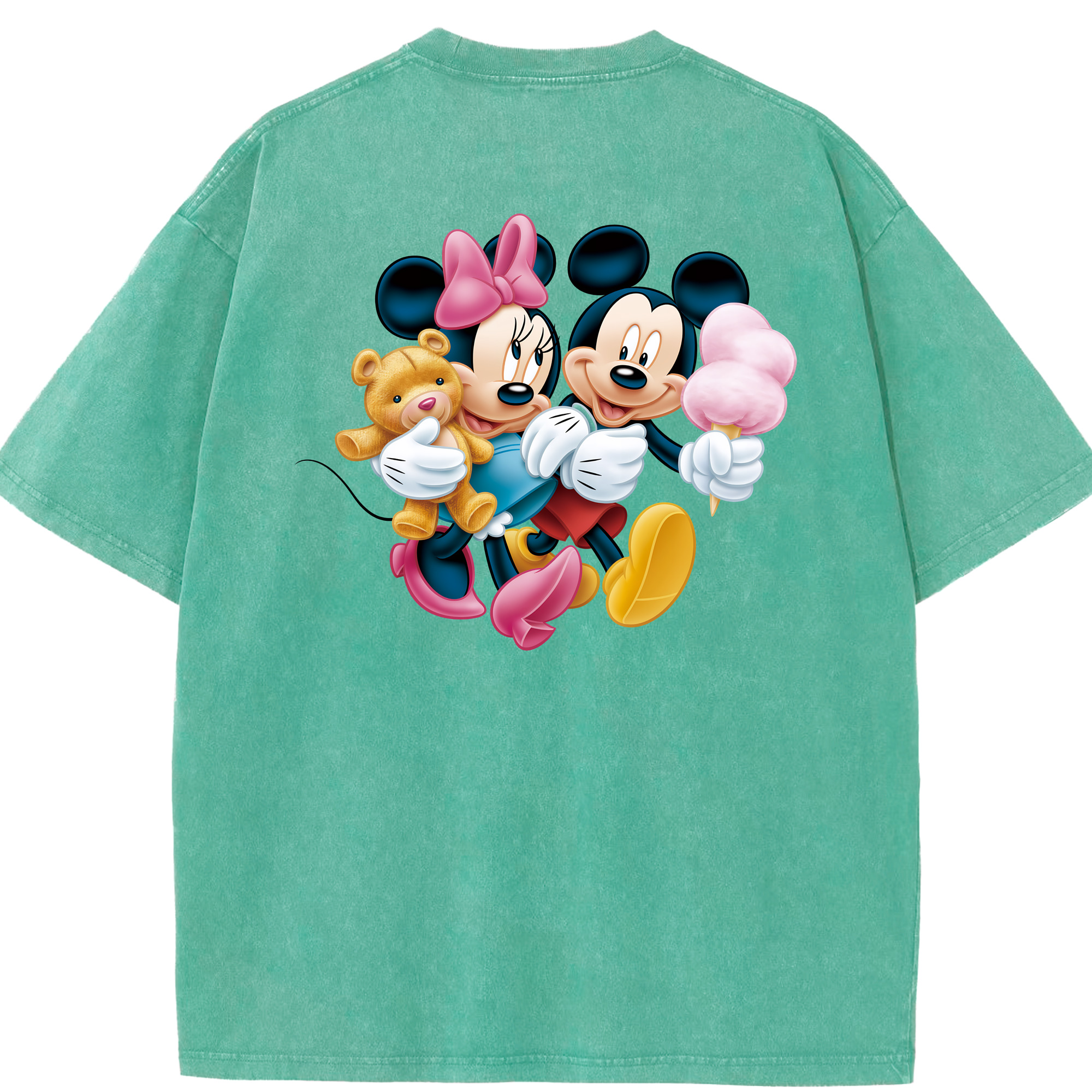 （画像用） ミッキーマウス Mickey Mouse 綿100% ヴィンテージ風 半袖Tシャツ（背面プリント）